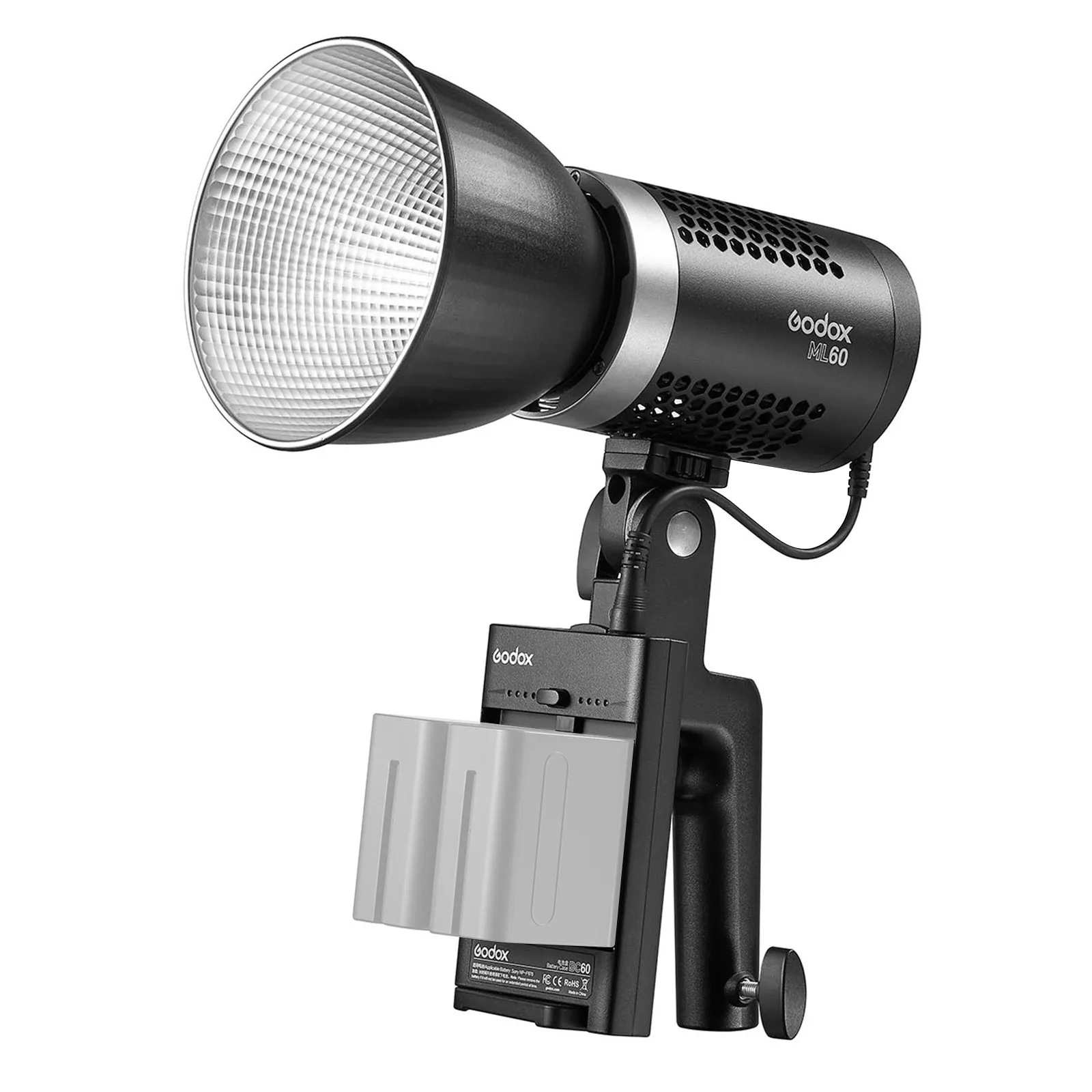 

Godox ML60 Portable Studio LED Light Portrait Photography Fill Light 60W 5600K CRI96 TLCI97 16 Groups 32 Channels LCD Screen