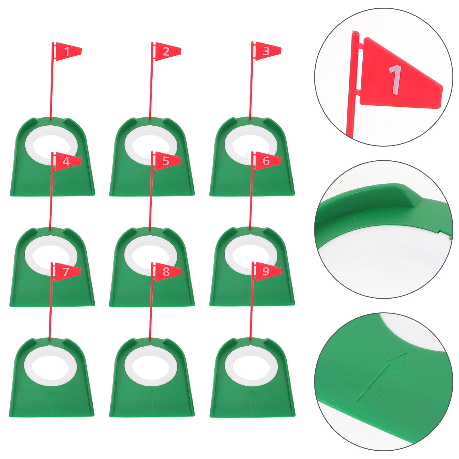 

9 Pcs Indoor Golf Cup for Training Putting Aid Putters Practice Golfs Hole Regulation