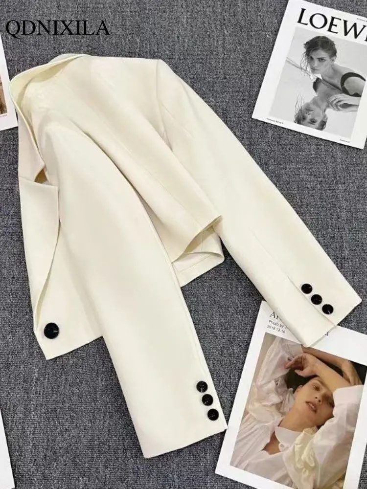 2023 Spring Summer Chic and Elegant Blazer for Women's New Korean Fashion Brief Long Sleeve Temperament Suit Jacket Women