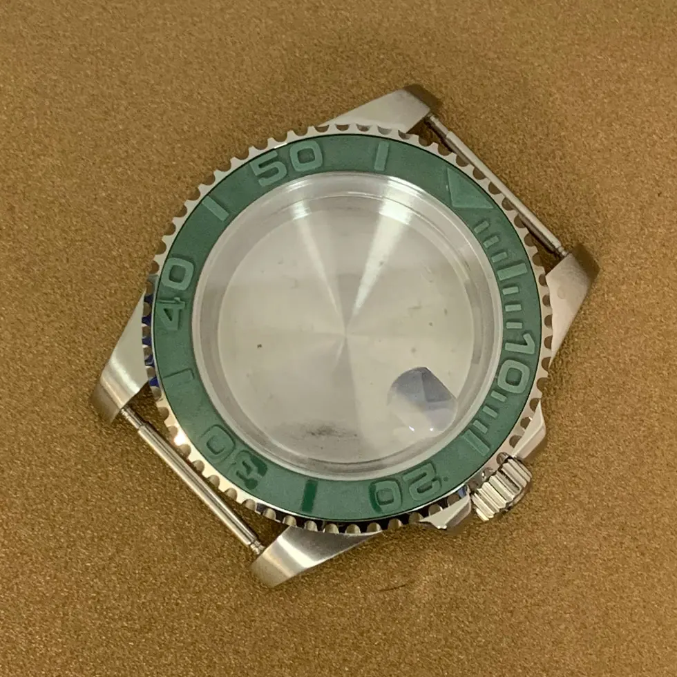 40mm Watch Case Accessories Sapphire Glass Stainless Steel Case Fit Japanese NH35 NH36 Movement Men Watch Modification Part