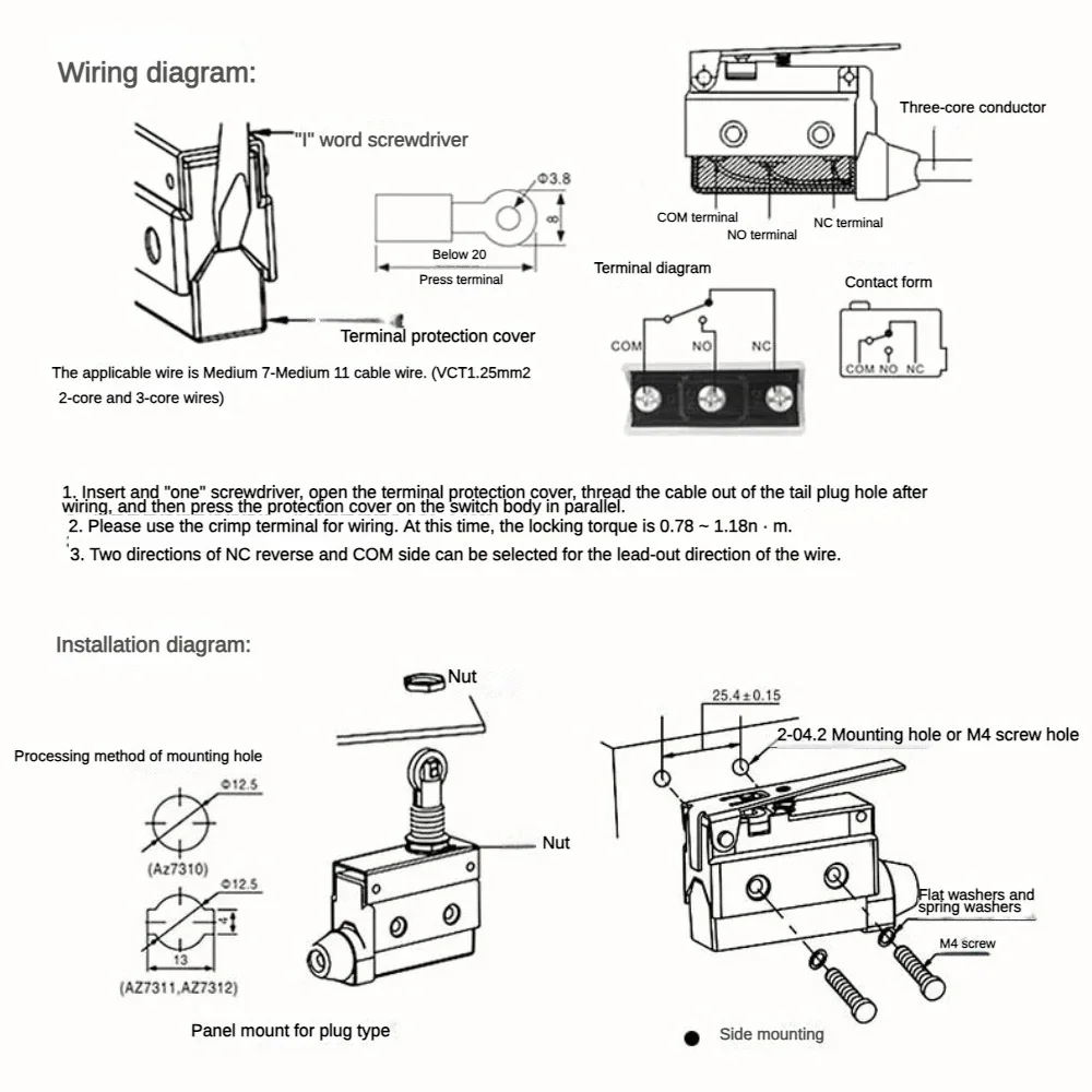 Микро-переключатель 10A 250V AZ