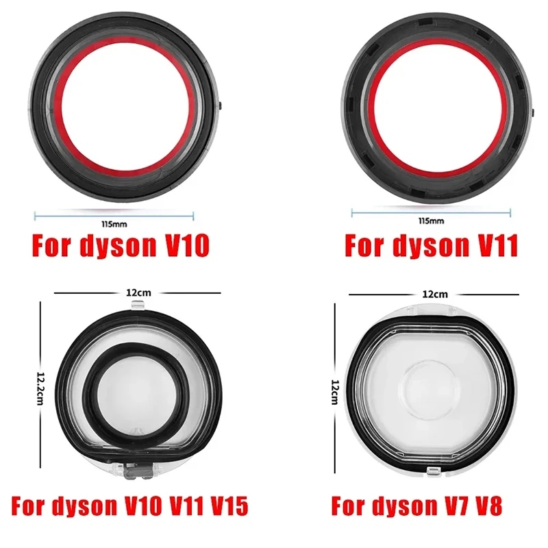 Фиксированный пылесборник с верхним кольцом для Dyson V7 V8 V11 V10 V12 V15 — запасные части