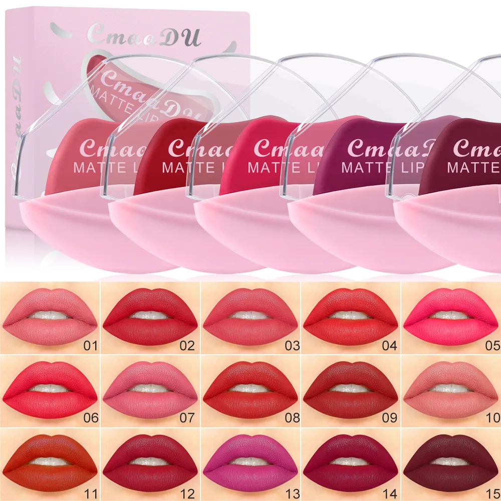 

Lazy Lipstick Matte Velvet Lip Gloss Moisturizing Temperature-Changing Rich High Color Rendering Lip-shaped Lipstick Waterproof