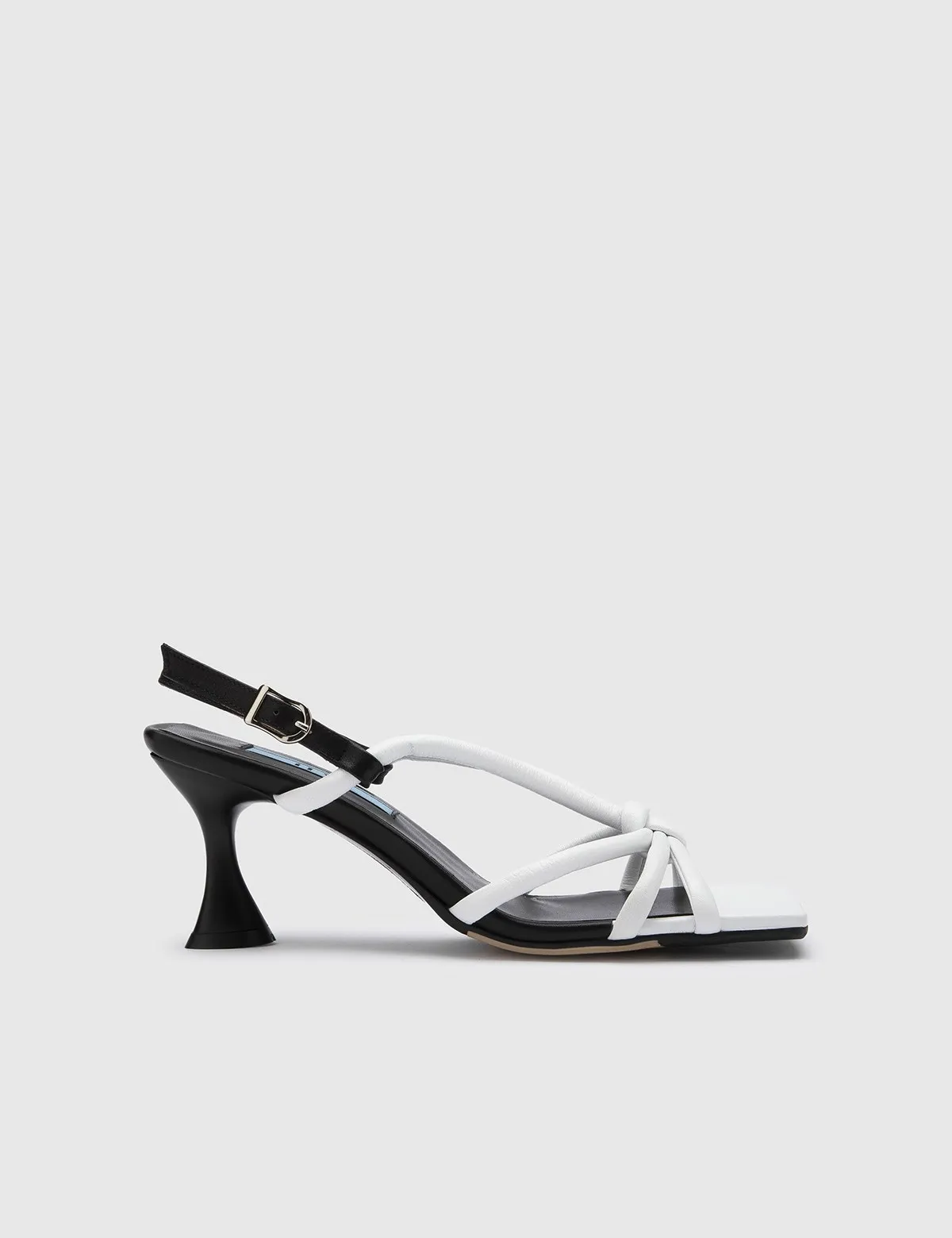 

ILVi-Genuine Leather Handmade Nega White-Black Leather Women's Heeled Sandal2023 Summer/Spring