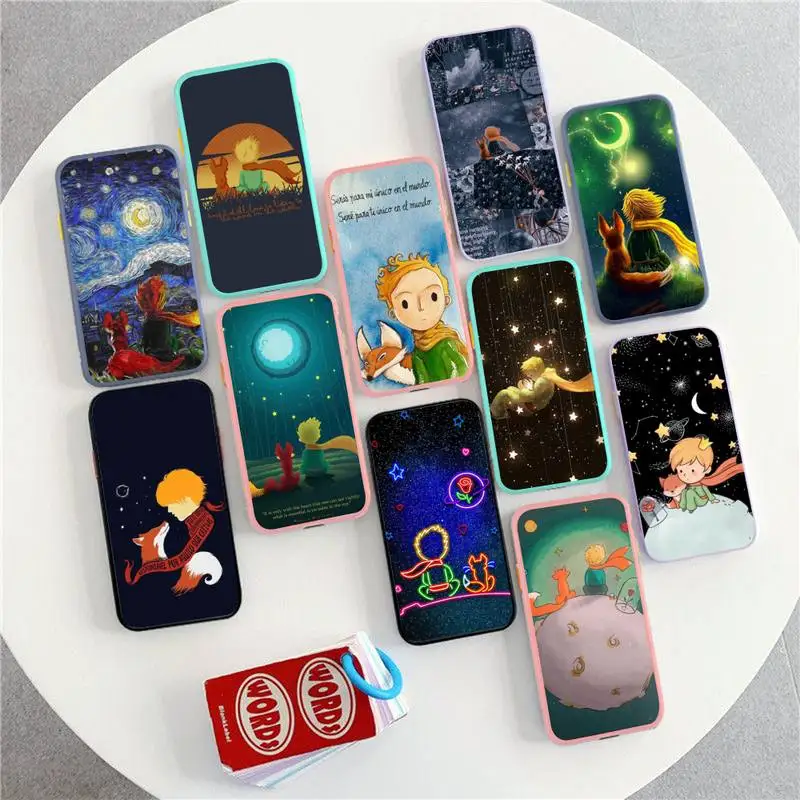 

The Little Prince Starry Sky Phone Case for iPhone X XR XS 7 8 Plus 11 12 13 pro MAX 13mini Translucent Matte Case