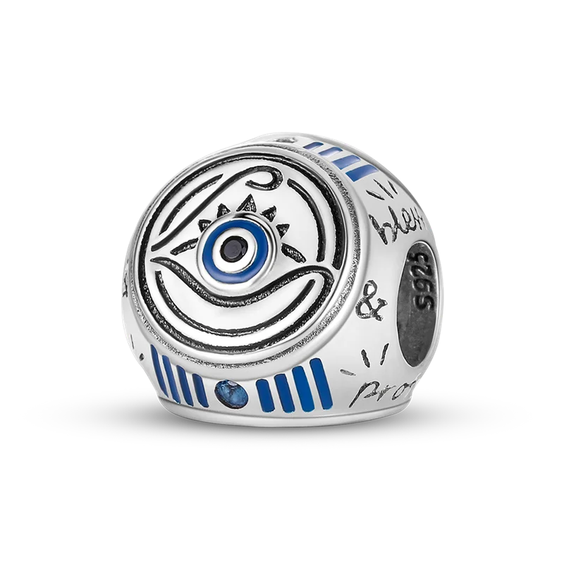 

Authentic 925 Sterling Silver egyptian devil eye h bead Fit Original 3mm Bracelet&Bangle Making Fashion DIY Jewelry For Women