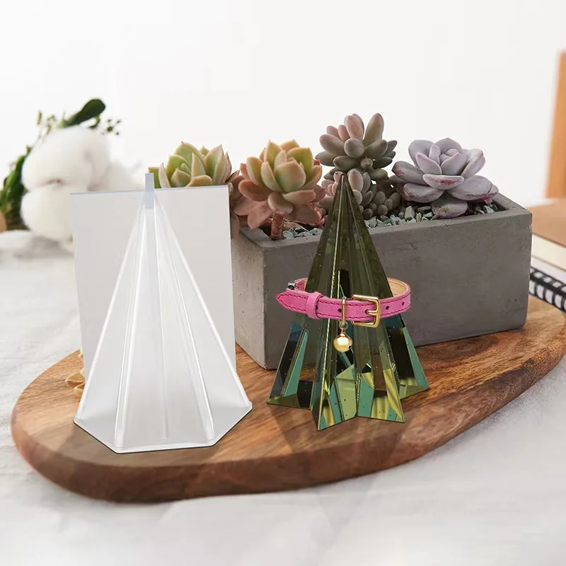 DIY Epoxy Resin Mold Cone Hexagonal Ring Storage Jewelry Decoration Silicone |