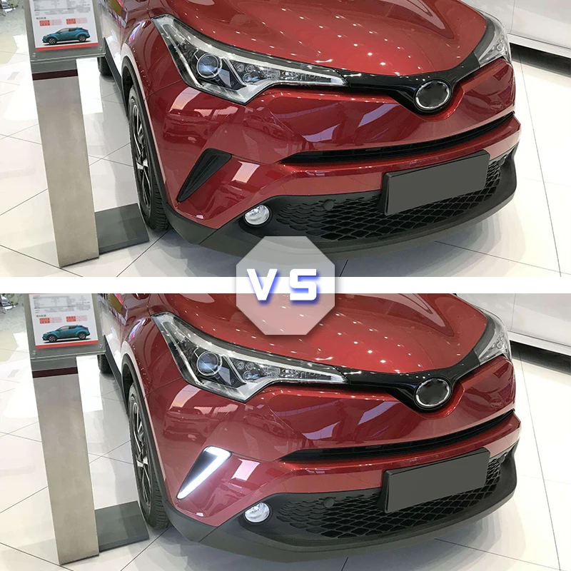 2PCS светодиодных DRL дневных ходовых огней для Toyota CHR 2016 2017 2018 2019 Дневные противотуманные фары с указателем поворота Автомобильный стиль.