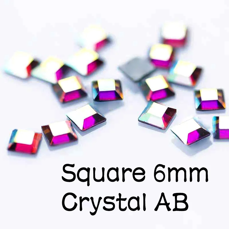 Плоские квадратные бриллиантовые аксессуары YanRuo для красоты стеклянные детали