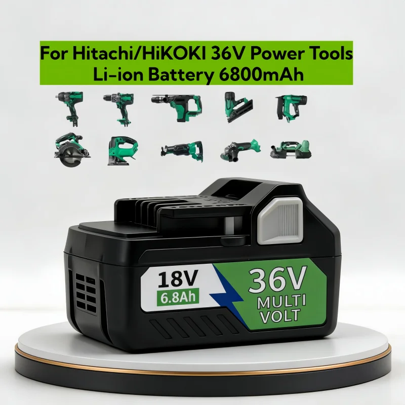 Фото Аккумулятор 36В/18В 6.8Ач для Hitachi HiKOKI BSL1840 BSL1860 DS18DSL C18DSL - Высокая мощность и длительное время работы для многофункциональных инструментов №2