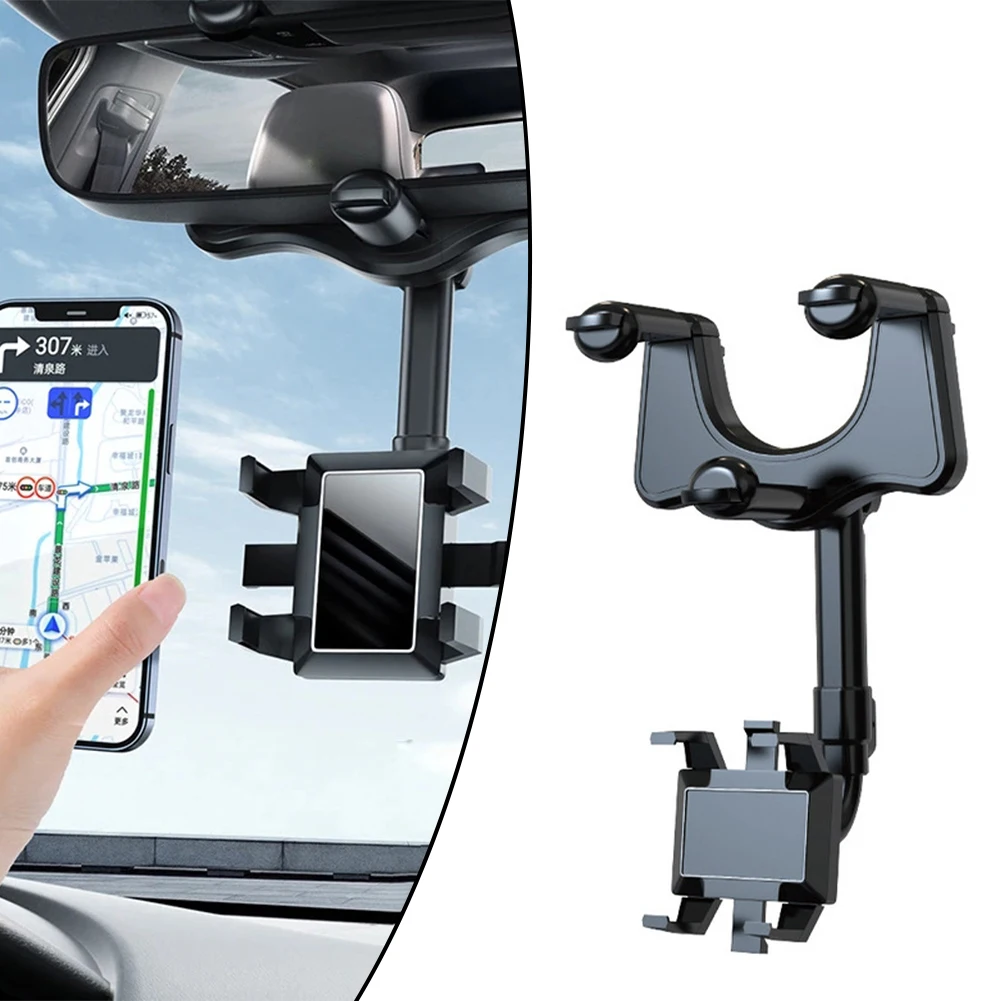 

Rotatable Car Rearview Mirror Phone Holder Multi-Purpose Steady Navigation Holder For Automotive Car