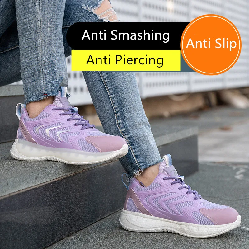 Female Fashion Work Shoes anti smashing safety working shoes for women anti-puncture special shoes for work anti slip work boots images - 6