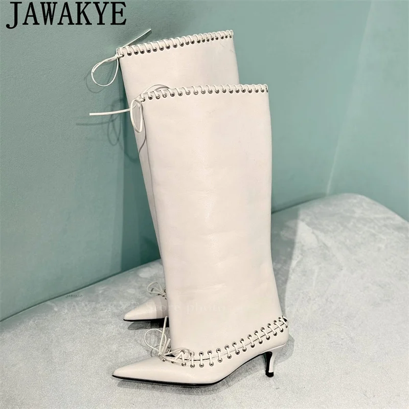 Женские сапоги-Челси из натуральной кожи черные белые сапоги до колена с острым