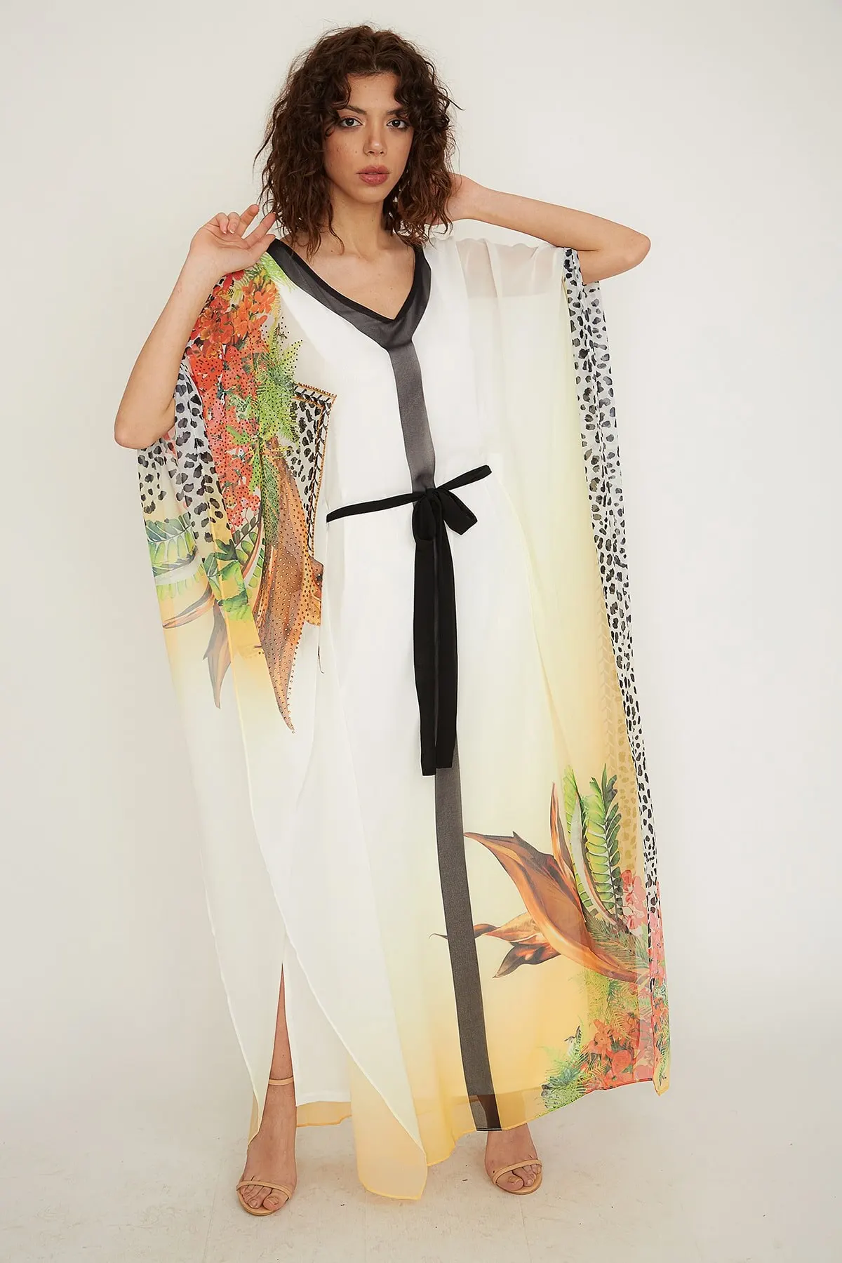 

Women's Kimono Chiffon, Printed Stone Exotic Caftan Kimono Dress Fashion Dressing Gown Gown Gown Gown Gown Summer 2022