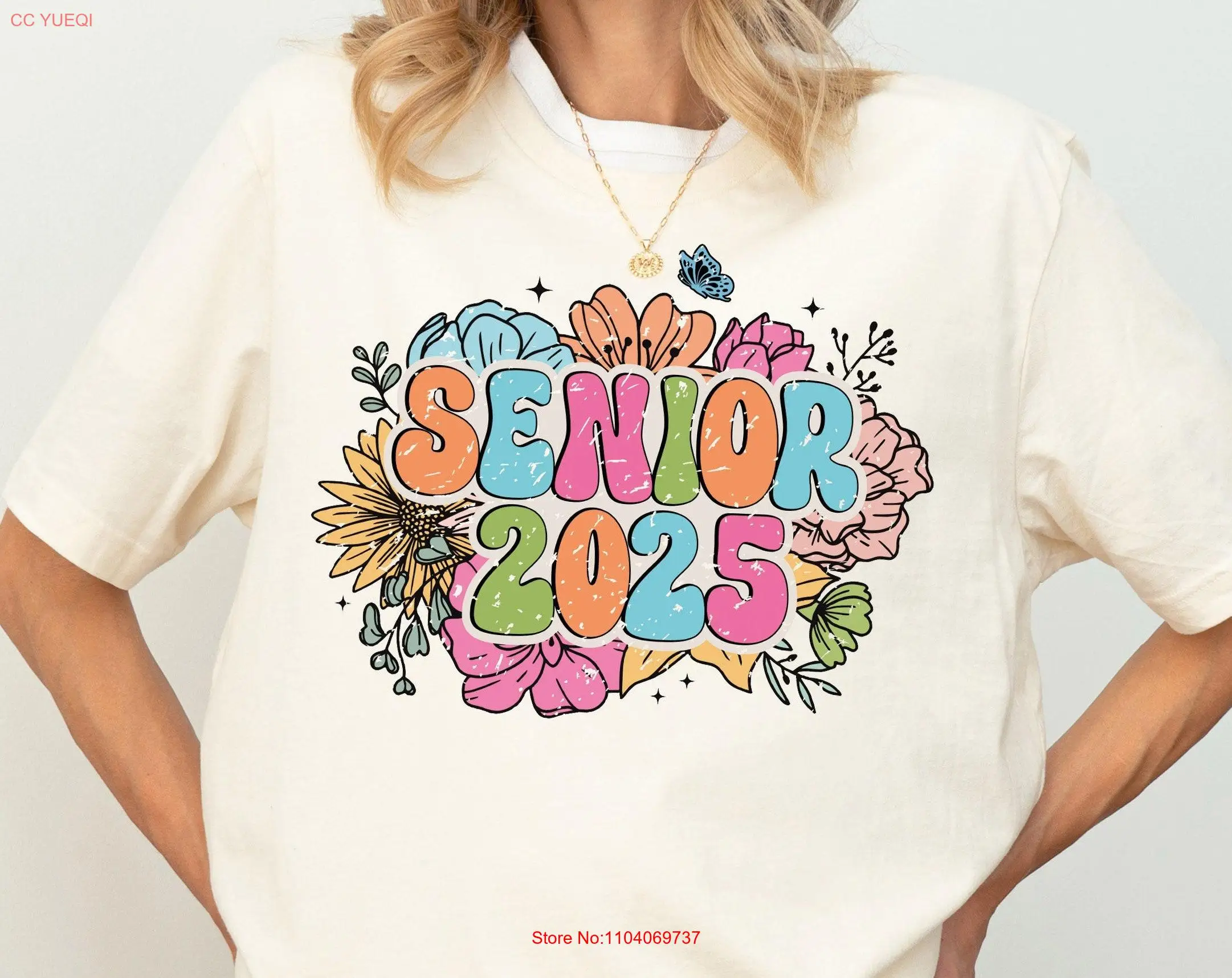 Винтажная футболка Wildflowers для пожилых людей класс 2025 года выпускной школы