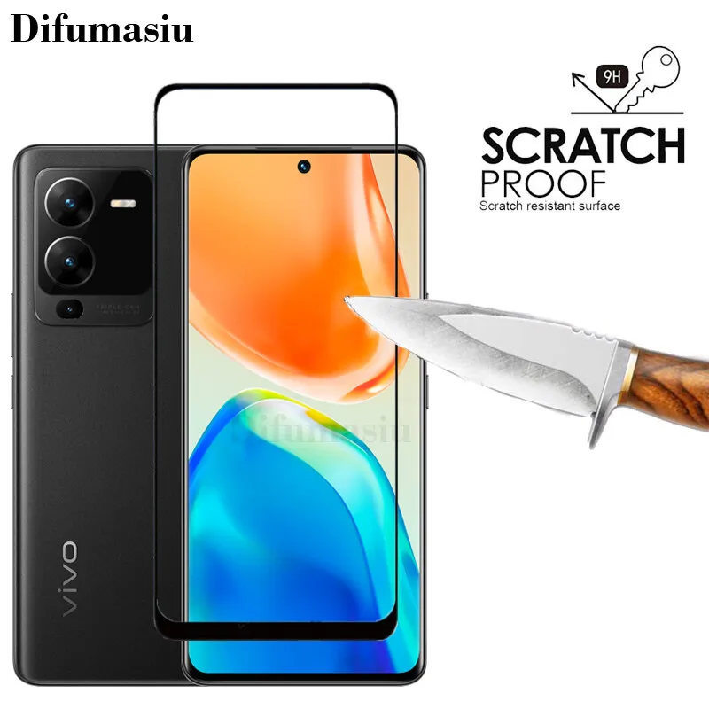 Закаленное стекло для Vivo V25Pro защита экрана 3 в 1 мягкая пленка задней крышки
