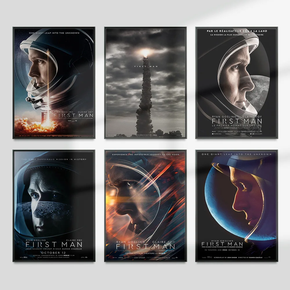 

First Man Biographical Historical Film Poster Movie Print Art Canvas Painting Bedroom Decor Wall Stickers