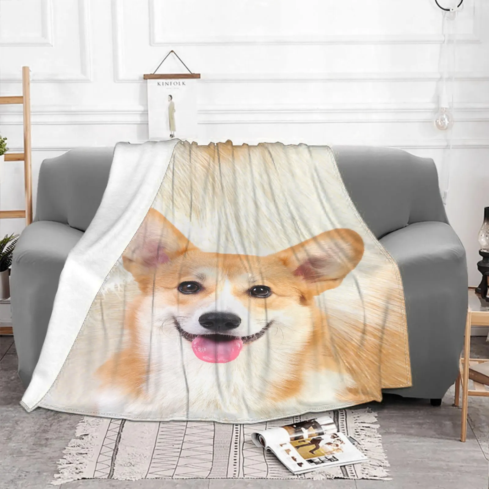 

High Quality Blanket Dog Pattern Custom Blankets Throw Blanket Warm Flannel Bedding Sofa Cover Home Decor Gift