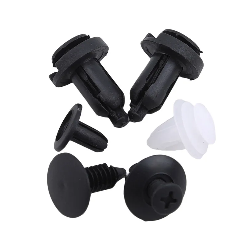 

Auto Car Plastic Rivets Retainer Fastener Bumper Fender Clips Push Type Buttons For Door Fenders Cover Roof 100pcs