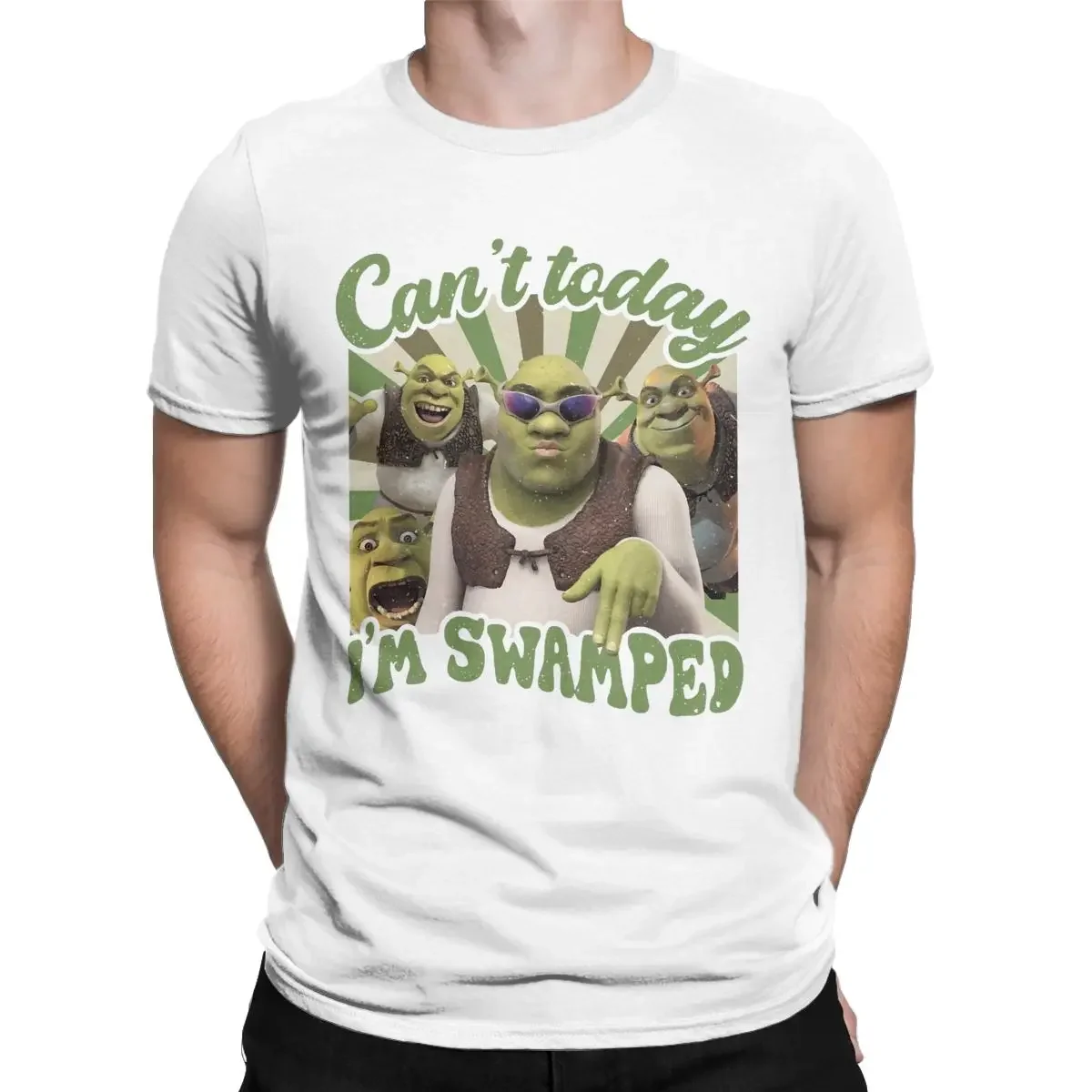 Мужская хлопковая футболка с коротким рукавом круглым вырезом и надписью I'm