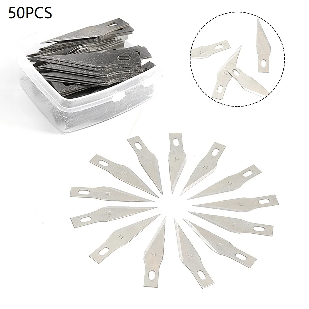 

50/100pcs Silver Blades For X-acto Exacto Tool SK5 Graver Hobby Style Good Sharpness Hardness Multi Craft Cutting Tools Kit