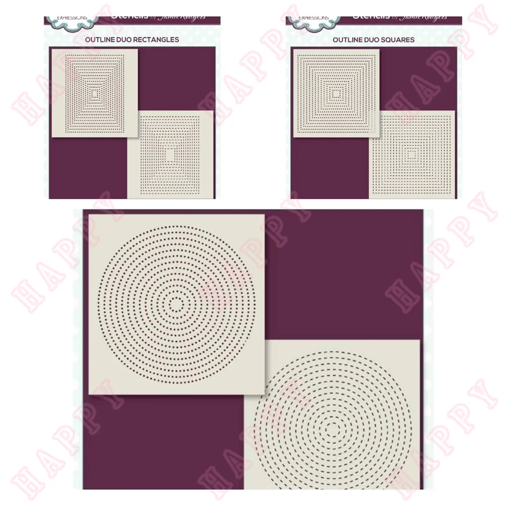 

Stencils Three Different Patterns Set of 2 Stencil Diary Scrapbook Easter Craft Embossing Template Diy Engraving Make 2022 New