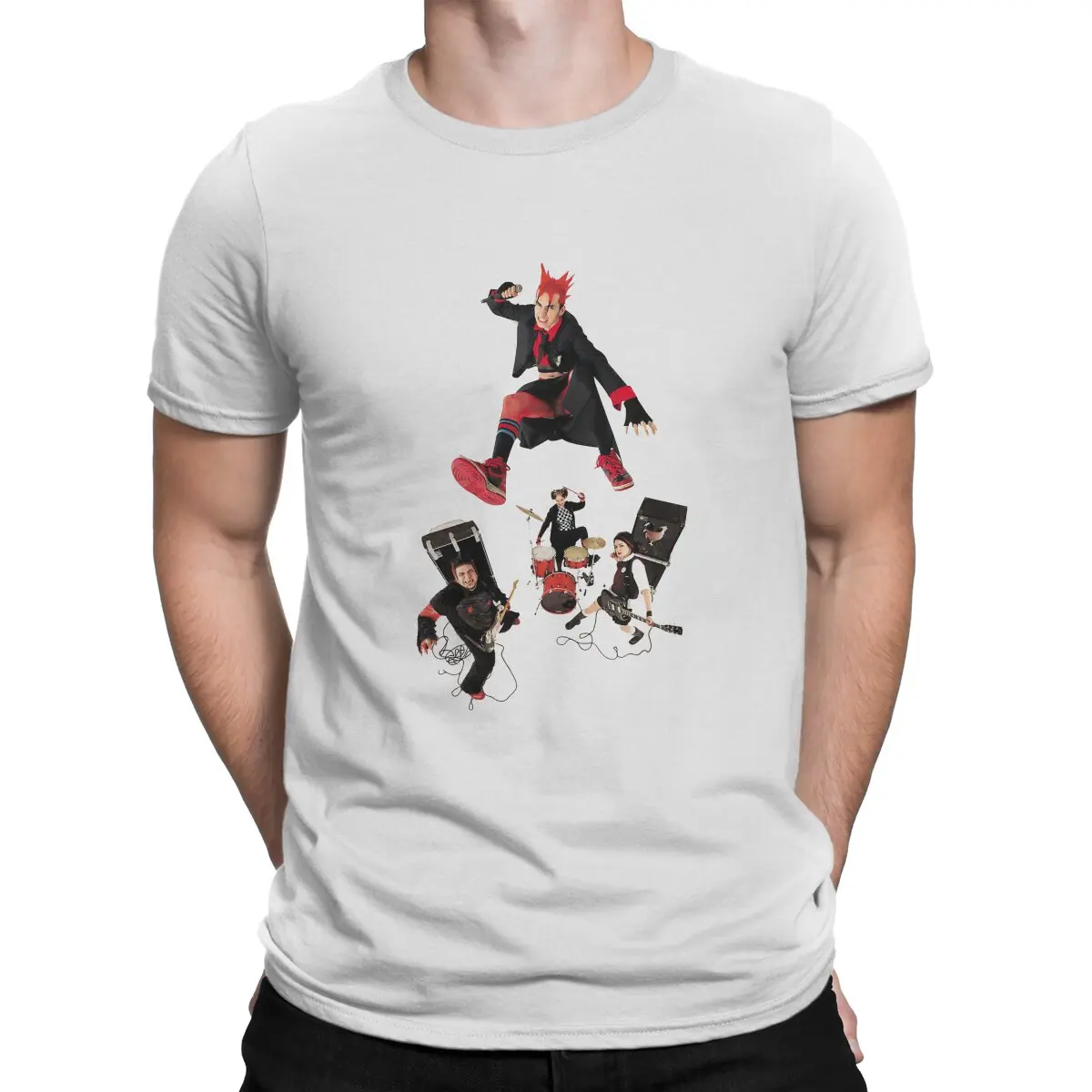 Мужские футболки с ремешком модные топы коротким рукавом и круглым вырезом