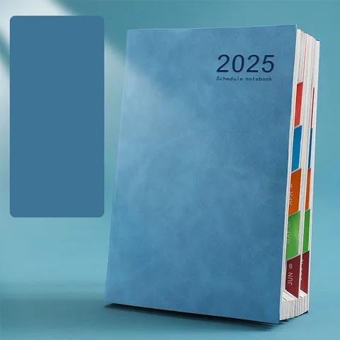 Утолщенный блокнот формата А5 с повесткой дня на 2025 год, список дел, ежедневный блокнот-планировщик на 2025 год, ПУ, еженедельный ежемесячный планировщик, блокнот, школьный офис