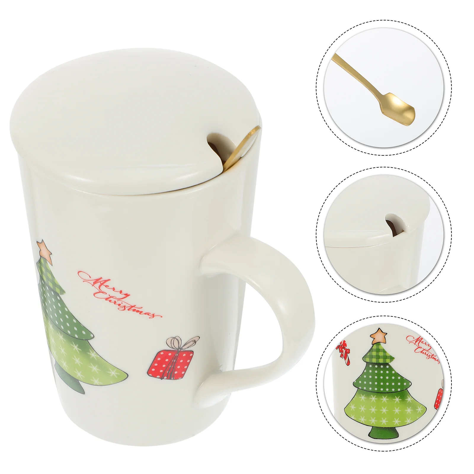 

1 Set Christmas Drinking Cup Ceramic Coffee Storage Cup Delicate Cup (White)