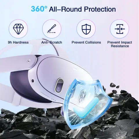 Защитная пленка для объектива камеры Meta Quest 3, Защитная пленка для объектива высокой четкости для Oculus Quest 3, рама из сплава, тонкое закаленное стекло 9H