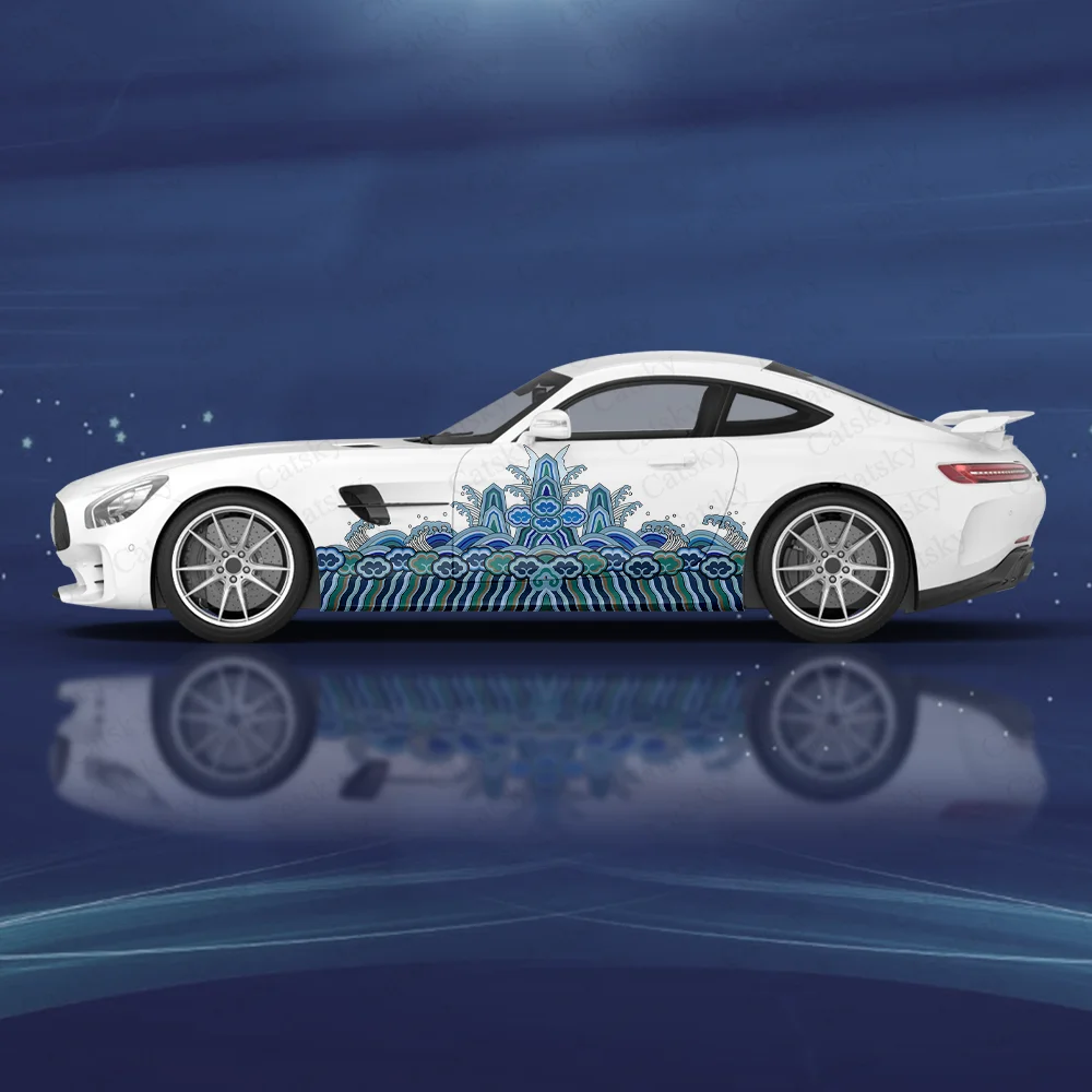 

Виниловая наклейка на автомобиль, с рисунком морской воды