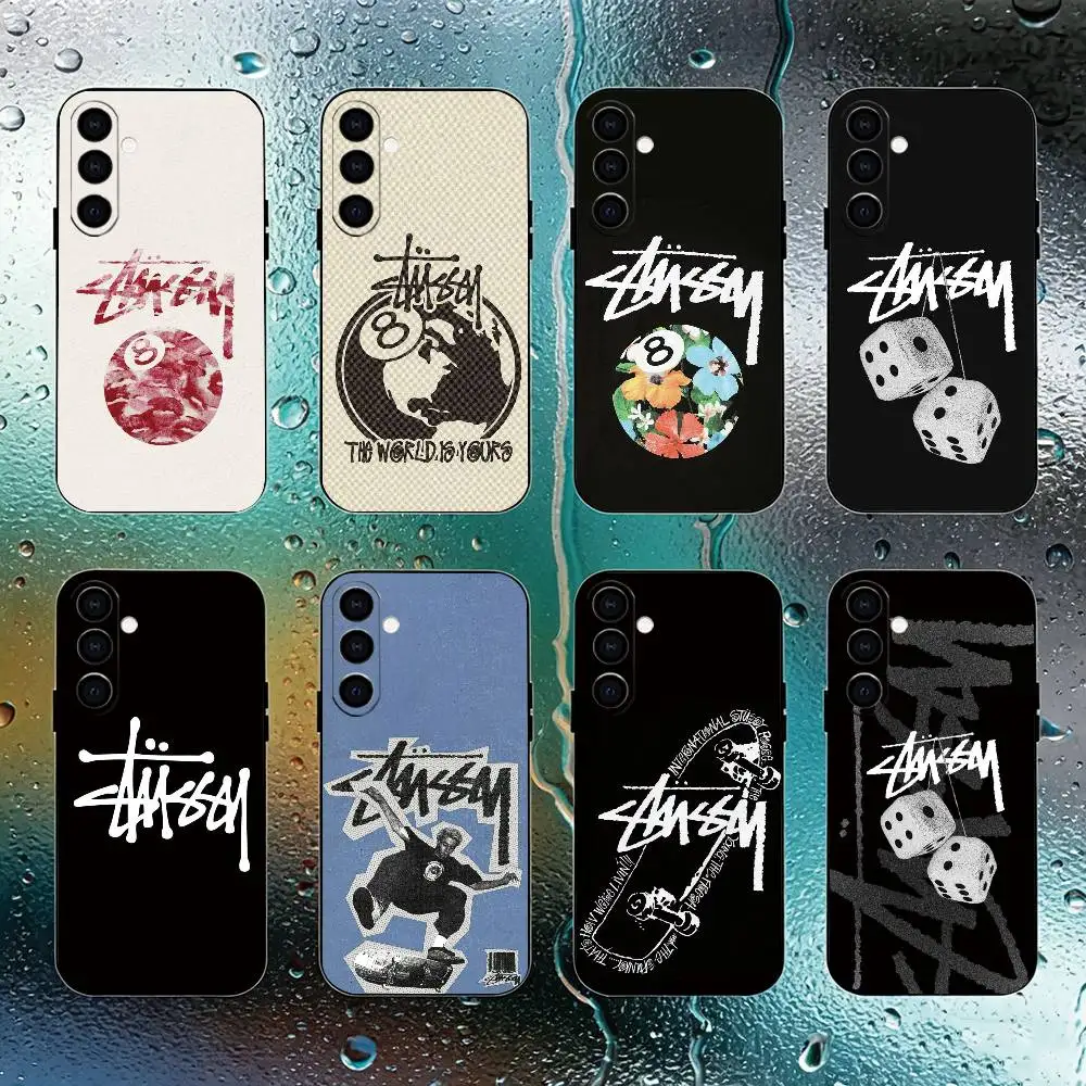Фото Чехол для телефона S-Stussyes для Samsung Galaxy A73, A72, A71, A70, A53, A52, A51, мягкий силиконовый черный чехол №1