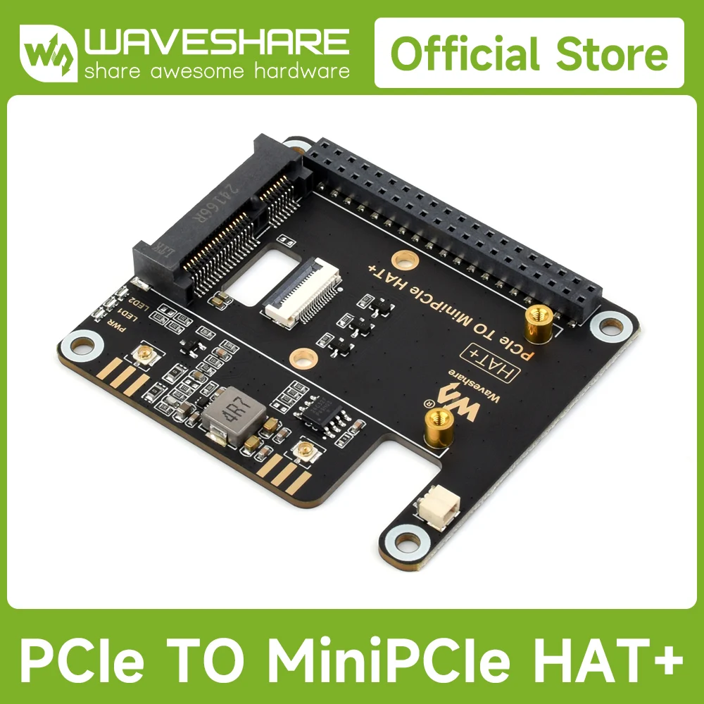 Фото Адаптер Waveshare PCIe TO MiniPCIe для Raspberry Pi 5, совместимый с беспроводным ночиком MiniPCIe, без драйверов, Plug and Play №2