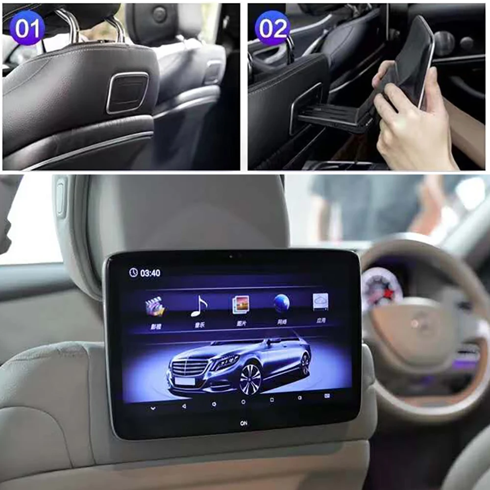 

11,6-дюймовый монитор на подголовнике, сенсорный экран IPS Android для Mercedes Benz GLS X167, автомобильный ТВ, плеер на заднем сиденье, видео FM BT AirPlay