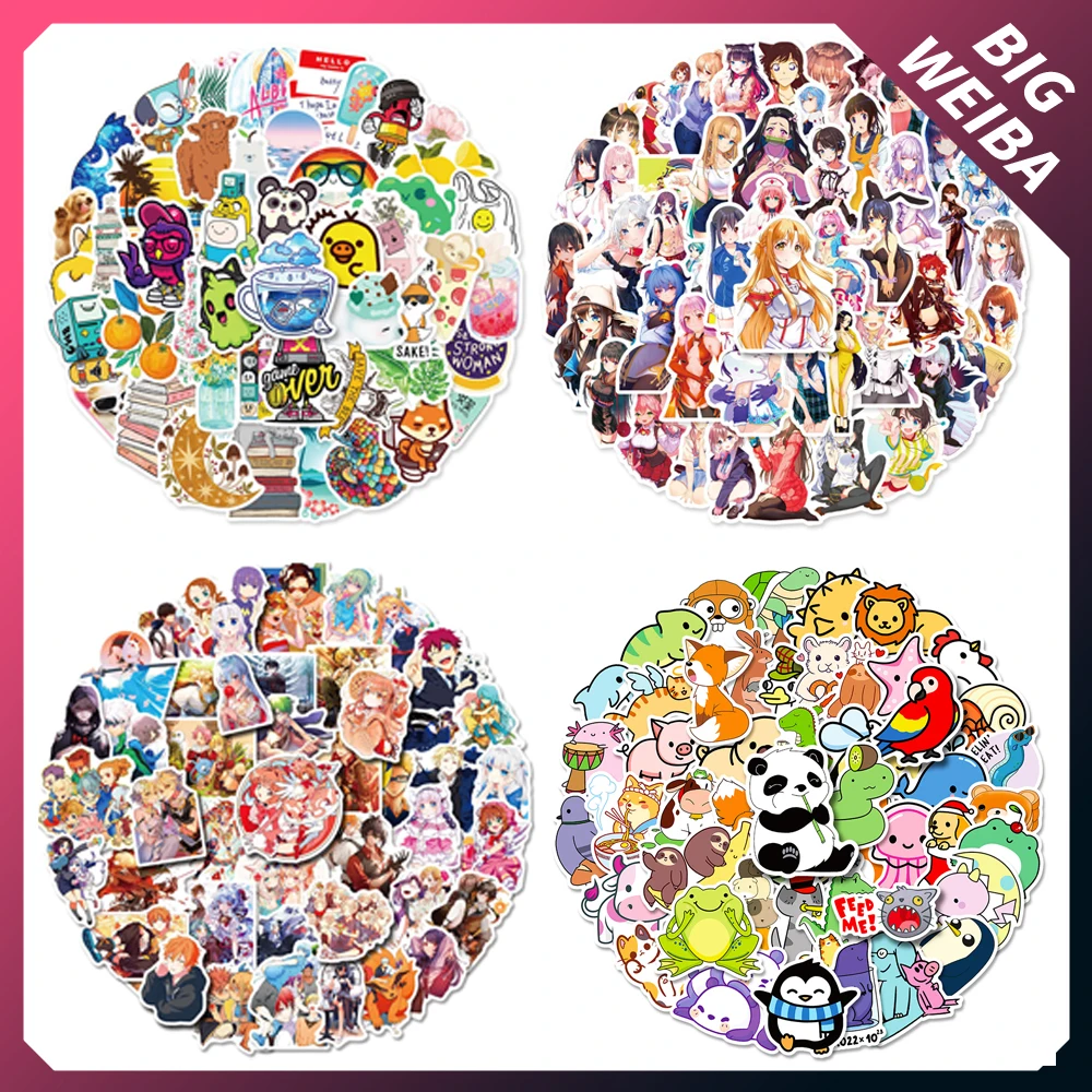 

50 шт., водонепроницаемые наклейки для ноутбука, багажа, скейтборда, гитары