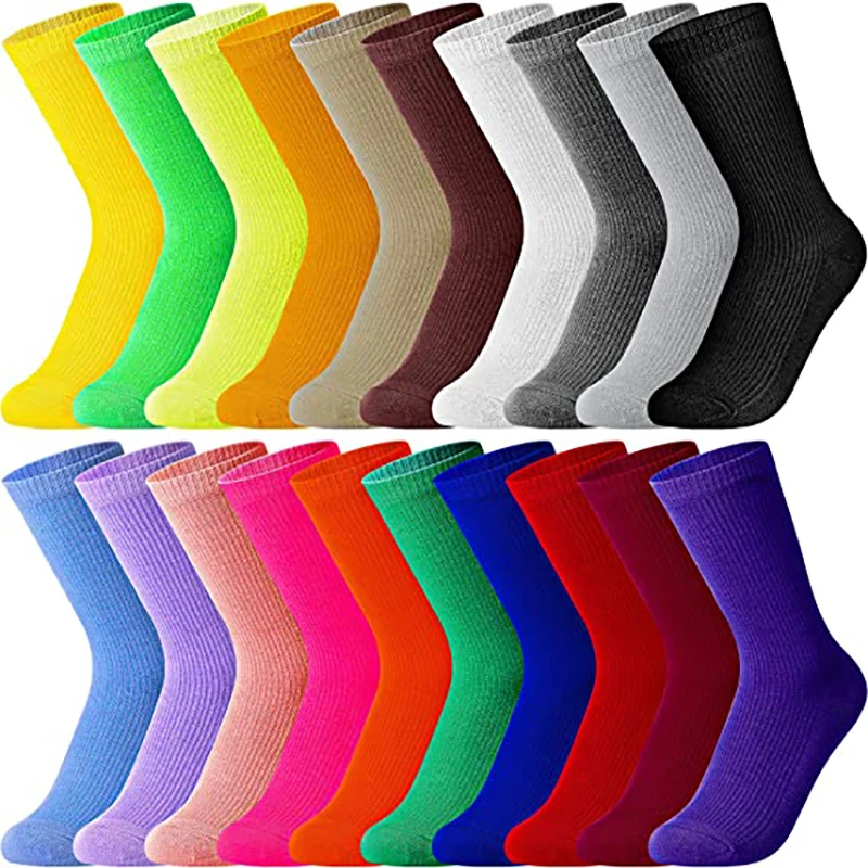 20 Colors Hot Sale Simple Womens Colorful Solid Socks Girls Candy Color Fashion Socks 100% Cotton Socks Famale White Black Socks