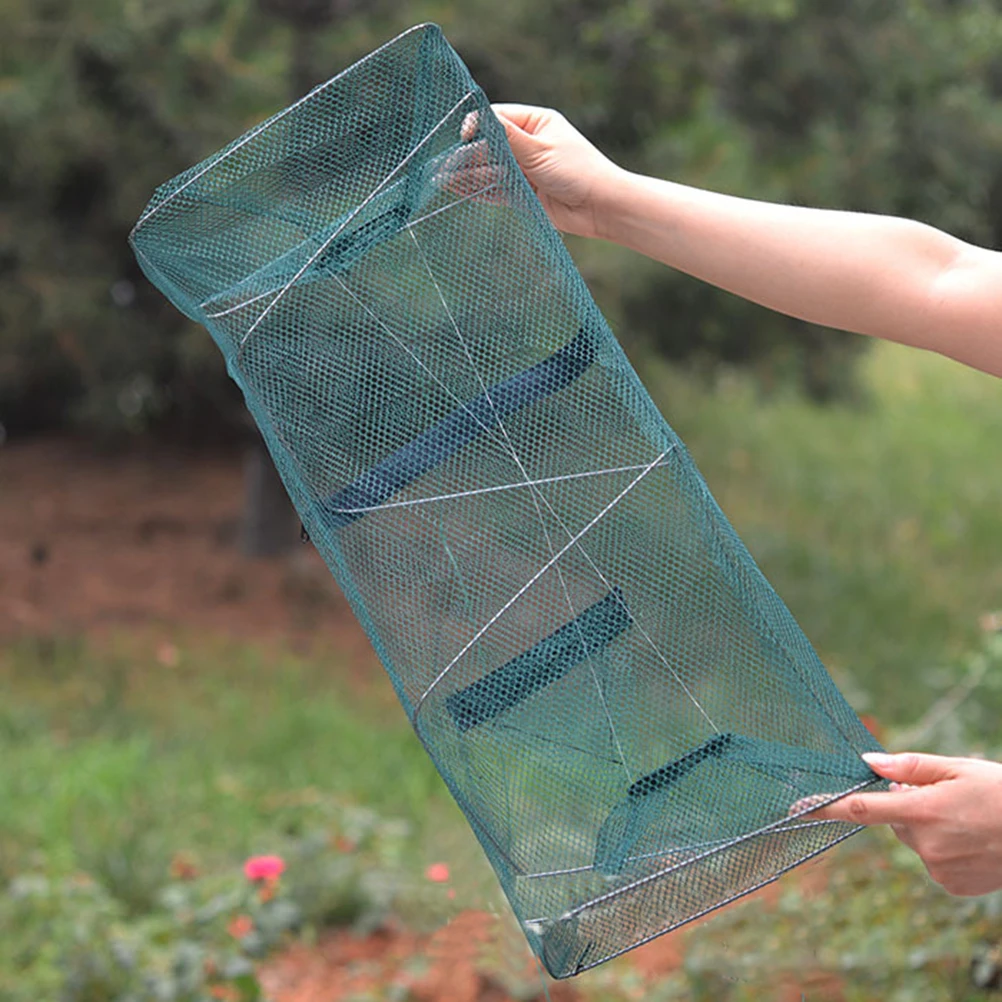 

Fishing Net Folding Telescoping Quick-drying Nylon Mesh Fishing Basket Dip Nets Catcher Shrimp Cage Outdoor Fishing Tackle Gear