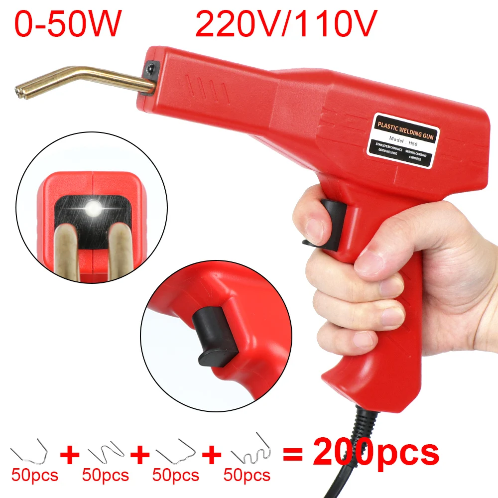 

Car Bumpers Repair Kit 50W Hot Staplers Machine PVC Welder Gun Soldering Iron Plastic Welder Handy Welding Wire