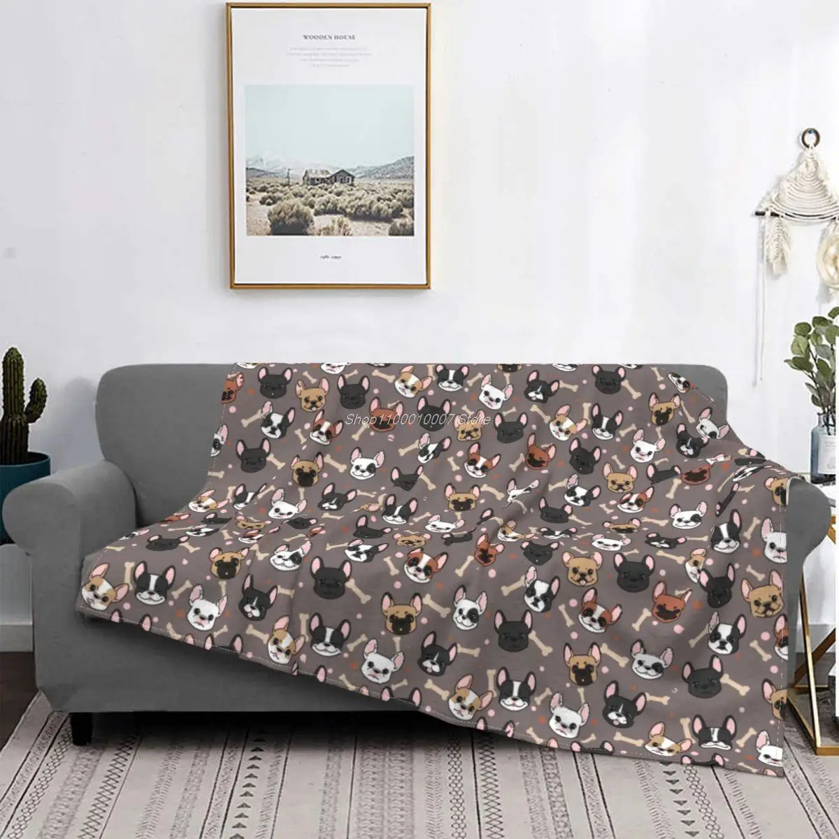 

Many Frenchies Blanket French Bulldog Dog Cute Winter Bedspread Plush Soft Cover Flannel Throw Blanket Bedding Bed Picnic Fluffy