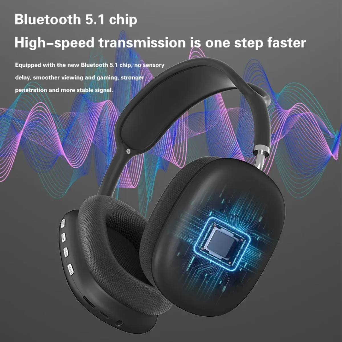 Фото Новые беспроводные наушники 2027 года с Bluetooth 5.4, складные, портативные, с металлической сеткой, проводные и беспроводные (двойной режим) для путешествий, учебы, спорта и прослушивания музыки №3