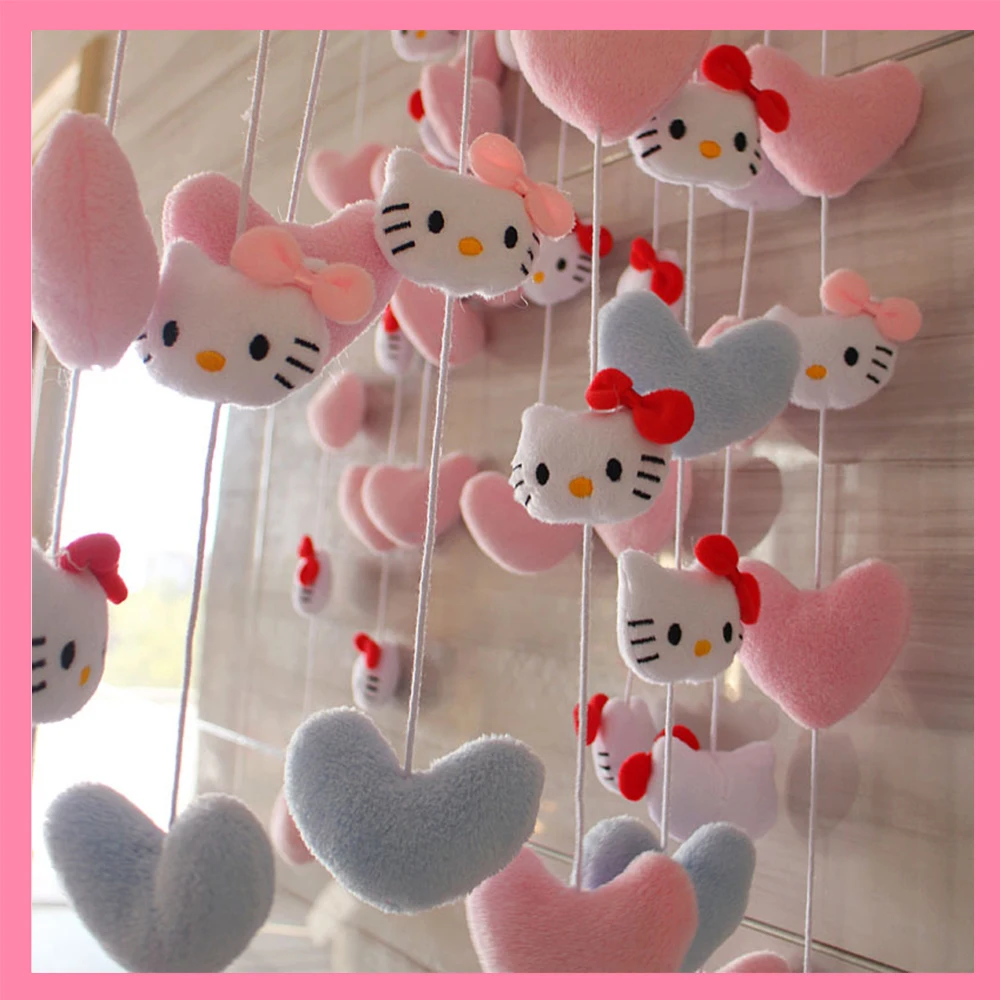 

Sanrio Hello Kitty Door Curtain Kawaii Anime Living Room Girls Bedroom Partition Curtains Kitchen Entrance Hanging Half-Curtain
