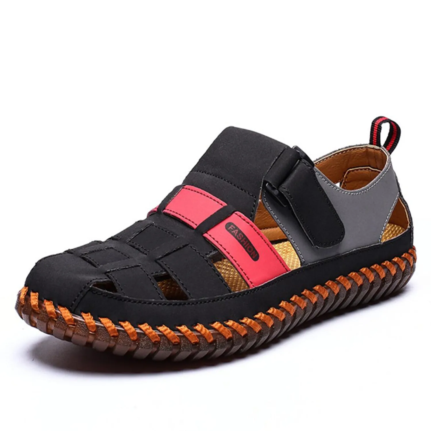 Сандалии мужские из натуральной кожи легкие удобные летние шлепанцы в