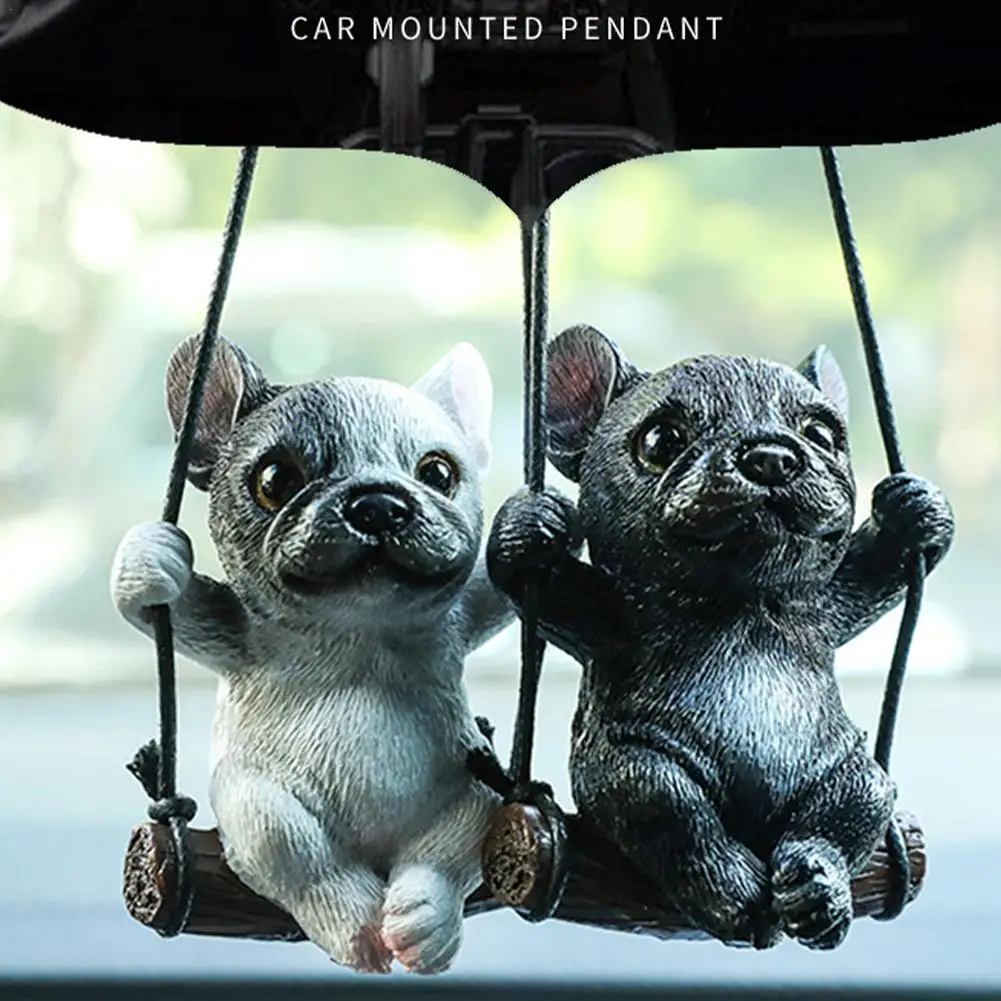 

Автомобильная подвеска Kawaii Bulldog качели украшения щенок подвесной авто интерьер зеркало заднего вида Автомобиль Аксессуары приборная панель Декор Q4V7