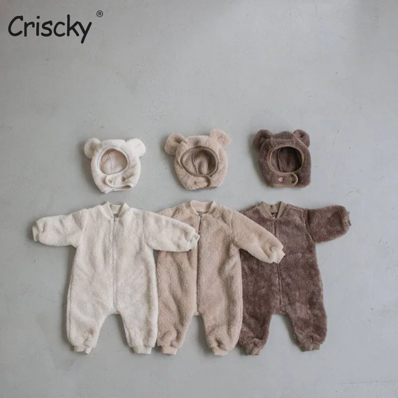 

Newborn Baby Clothes Thickened Warm Girl Boy Jumpsuit Winter Long Sleeve Hooded Romper Infant Toddler One Piece Outfit