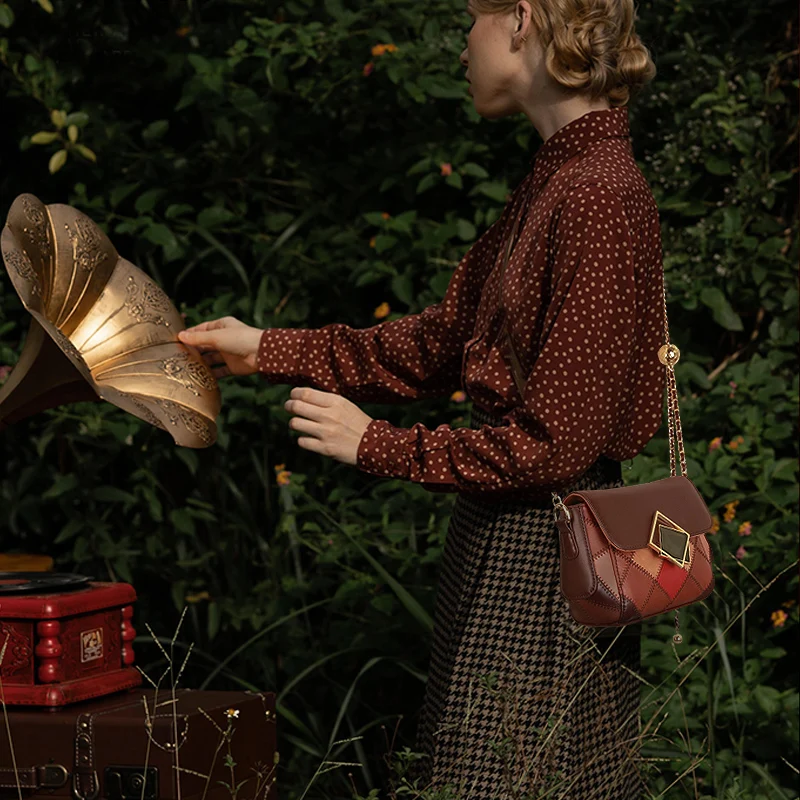 Crossbody Bags Women Multicolor Small Bag Adjustable Shoulder Straps Genuine Leather Leather Shoulder Bag Female Fashion Design