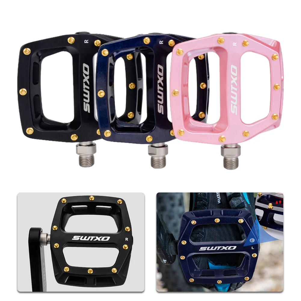 

Bicycle Pedals Sealed DU Bearing Pedal Aluminum Alloy Palin Bearing DH Off-road Bike Pedal 14mm Cycling Parts