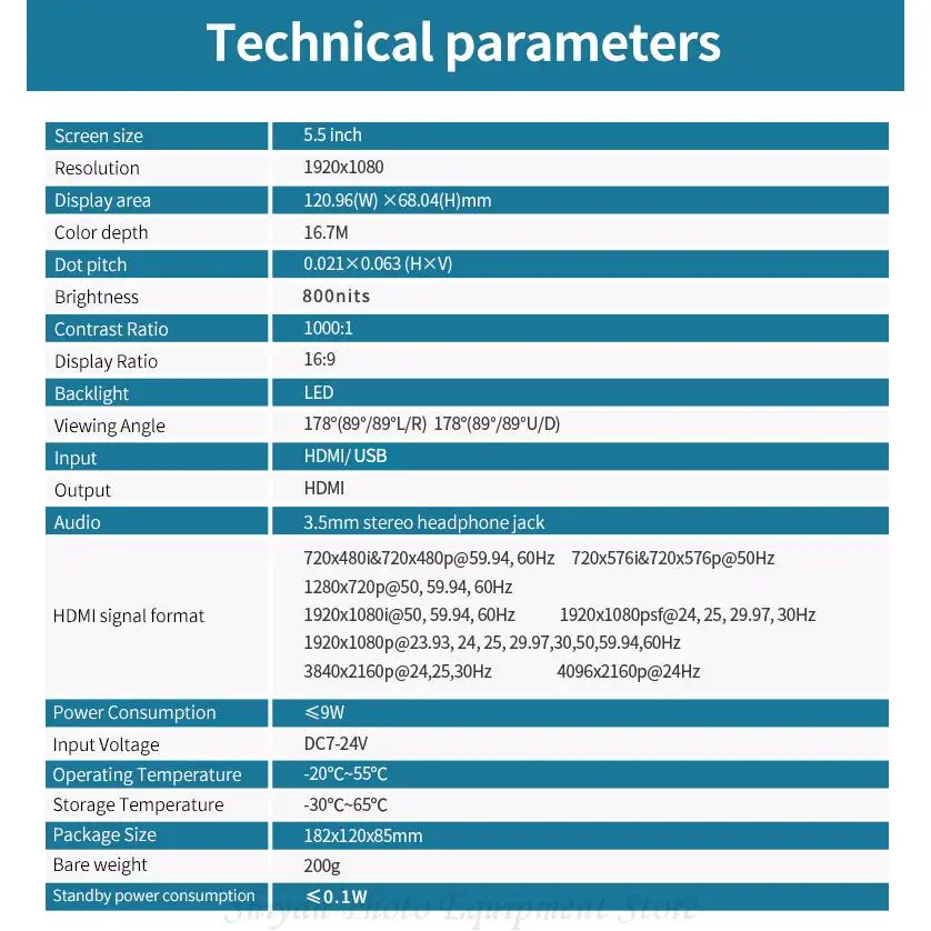 Полевой монитор Desview R5 II с 5 5-дюймовым сенсорным экраном HDR 3D LUT 4K HDMI 1920x1080 IPS для Canon