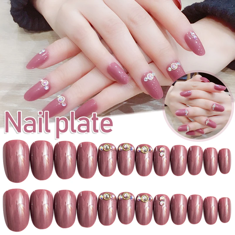 

Накладные ногти, красочные искусственные накладные ногти с полным покрытием для невесты, Свадебный лак, Бесплатный маникюр, гроб, накладные...