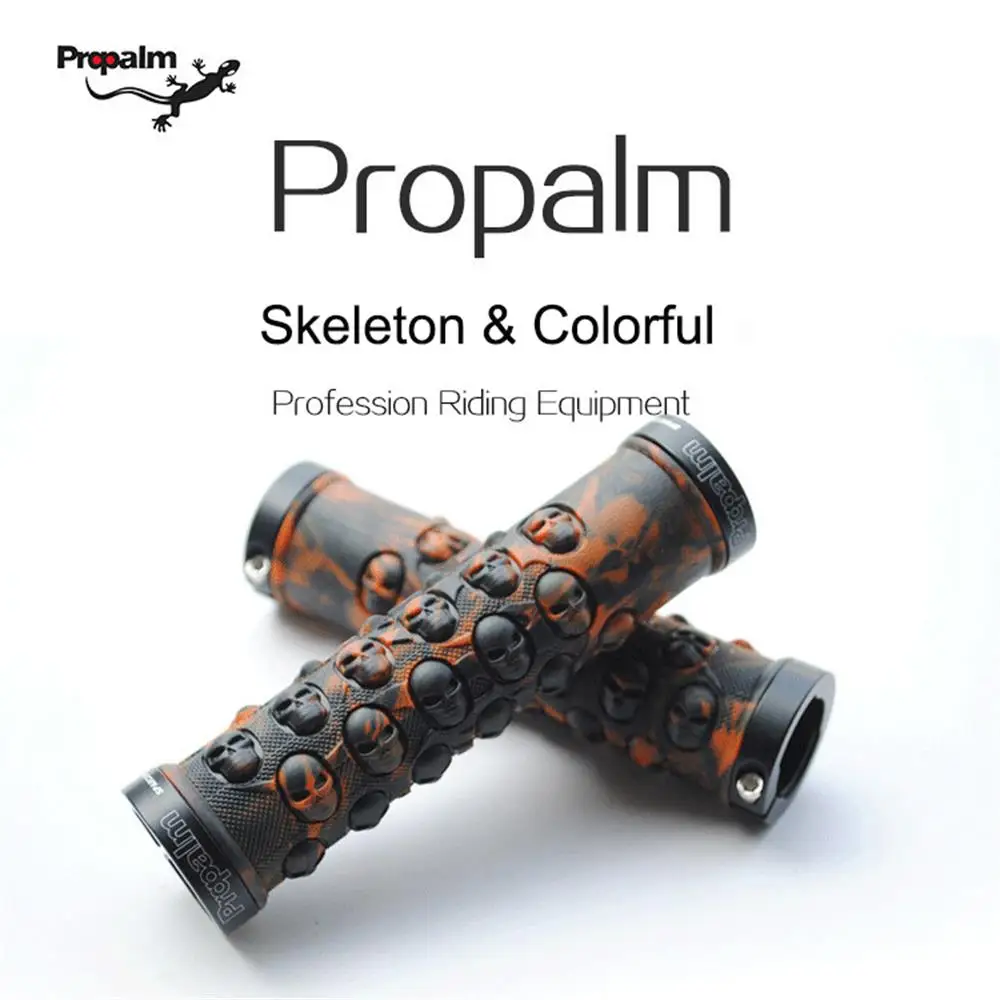 

Propalm Skull Bicycle Grips Mountain Road Bike Handle Bar Grips for Cycling Anti-Slip Comfortable Rubber Bike Handlebars Grips