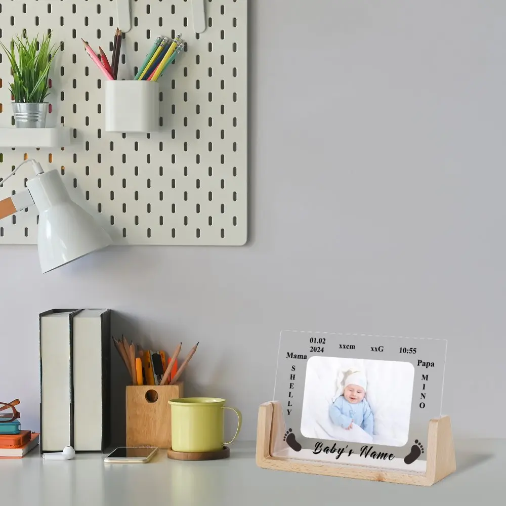 Изготовленная на заказ детская фоторамка для свидания высоты и веса